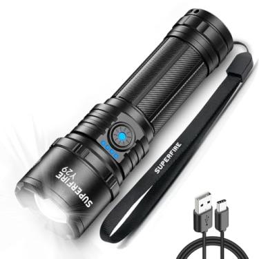 Imagem de Lanternas de alto lúmens, recarregáveis, luz de LED portátil super brilhante, linternas de emergência potentes, à prova d'água, de longa duração, para caminhadas, acampamento, presente (1)