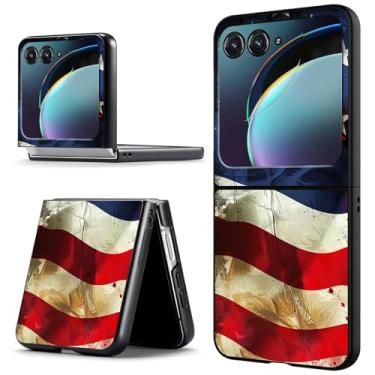 Imagem de ACWDMKH Capa para celular Motorola Moto Razr 2024, capa de celular para Moto Razr 50, capa protetora de policarbonato ultrafina, antiarranhões, à prova de choque, bandeira fofa