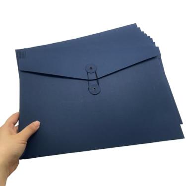 Imagem de 10 envelopes de papel Kraft A4, pastas de arquivos, pasta de documentos, com fecho de cordão para carteira, bolsos, sacos de arquivos, bolsa organizadora de papelada, para escritório, escola, casa