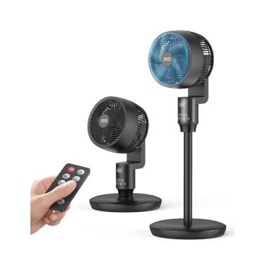 Imagem de JRD Ventilador para quarto, ventiladores oscilantes de 70°, ventilador de chão silencioso, ventiladores de pedestal de 30 m para sala, 6 velocidades, 3 modos, vertical manual de 90°, altura ajustável