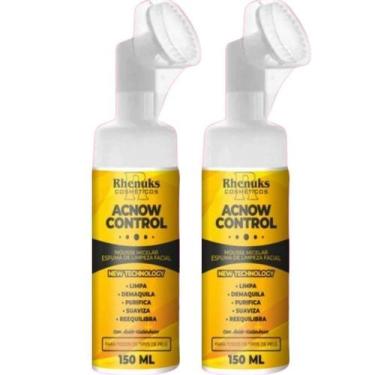 Imagem de Kit 2 Mousse Espuma De Limpeza Facial Acnow Control 150Ml - Rhenuks