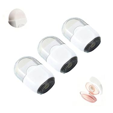 Imagem de GZBABY Apontador de lápis com borracha, pacote com 3, apontador de lápis manual 2 em 1 e borrachas, pastel bonito (cinza)