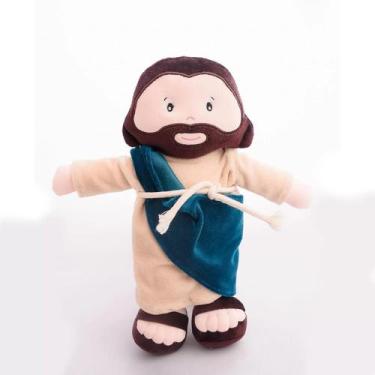 Imagem de Boneco jesus de pano luxo lavável antialérgico 30 cm - ZIP