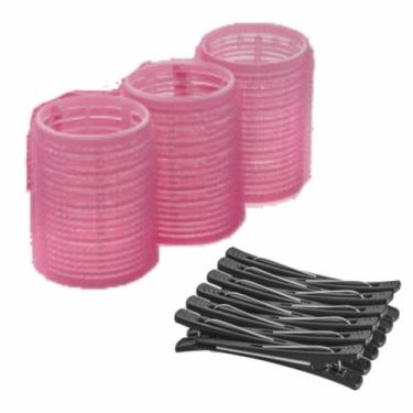 Imagem de Kit 3 Bobs Formador de Cachos Para Cabelo 44mm + 12 Clips Bico de Pato