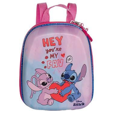 Imagem de Mochila Infantil 3+ Pré Escola Creche Menina Stitch E Angel Tamanho P Cor Rosa