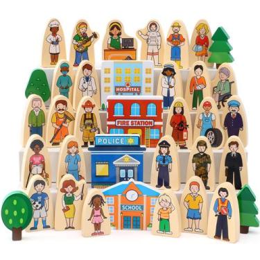 Imagem de Ajudantes comunitários de madeira Pretend Play Toys Atoylink 36 unidad