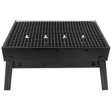 Imagem de Pilipane Churrasqueira Aço Inoxidável Engrossar Cozinhar Churrasco Fogão Ao Ar Livre Caminhadas Camping Preto 43,5 x 29,5 cm 2265 g