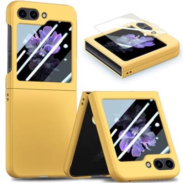 Imagem de Capa para Samsung Z Flip 5 com vidro temperado completo de 360 graus ultrafino para PC para Samsung Galaxy Z Fold 3 4 5 Flip 5 5G, amarelo, para Samsung Z Fold 5