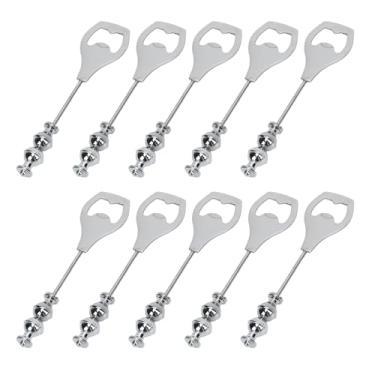 Imagem de YOUTHINK Abridor de Garrafas de Aço Inoxidável Abridor de Cerveja Beadável, Ferramenta Artesanal de Aço Inoxidável para Aberturas, Ideal para Bares e Piqueniques, Pacote de 10 Unidades, Tamanho de