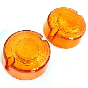 Imagem de Americruise Capa de lente de luz de seta fumê para motocicleta para Harley Dyna FXD, Softail FXST, Sportster 883, Super Glide FXR (âmbar (laranja))