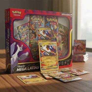Imagem de Pokémon Box Coleção Mega Latias EX com 49 Cartas - Copag