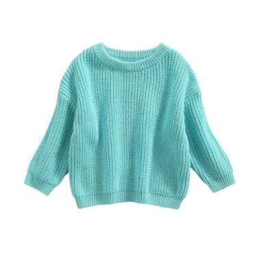 Imagem de Suéter de malha Pivanzore Baby Girl Boy Toddler Warm Cyan