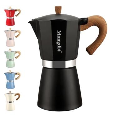 Imagem de Cafeteira de café expresso para fogão, cafeteira cubana com topo de fogão, cafeteira Moka Italiana Espresso Greca, cafeteira cafeteira, 9 xícaras de espresso, 425 g - Preto