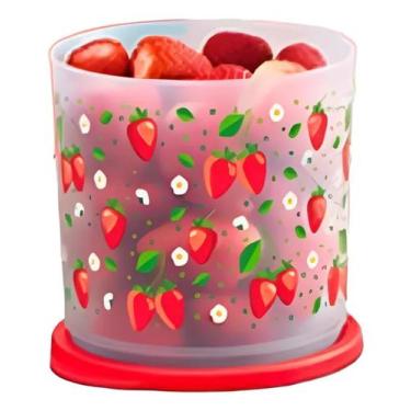Imagem de Tupperware Refri Line Redondo 1,1 Litro, Morango
