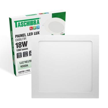 Imagem de Painel De Led Quadrado Embutir 18w Bivolt Taschibra 4000k Luz Neutra