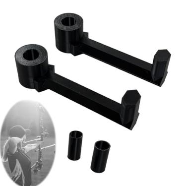 Imagem de Sevomie 2 peças de suporte universal para encosto de cabeça, arco de tiro com arco, cabide de engrenagem de arco composto para carros, organização segura de armazenamento de veículos (preto)