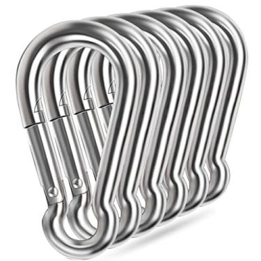 Imagem de Ganchos de pressão de mola grandes de 12 cm, conector de corda resistente Ekunbuy 304, clipes de mola de aço inoxidável, fivela de elos de 1/2 3/8, clipe para rede, balanço, viagens ao ar livre