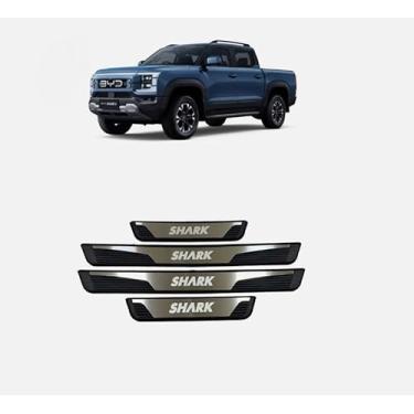 Imagem de GZBFTDH Protetor de soleira de porta para BYD Shark 6 2024-2025, peças automotivas protetor de entrada de porta placas de proteção de acabamento acessórios (prata)