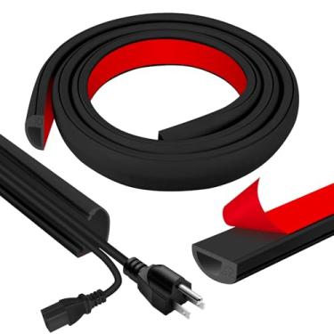 Imagem de Escondedor de cabos, ocultador de cabo de parede autoadesivo de 99 cm, capas de cabo de extensão para piso, capa de fio corretivo para TV montada na parede, cavidade de cabos de casa e escritório 1,6