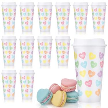 Imagem de Bokon 12 peças de copos de 473 ml para presentes copos a granel copo de café de plástico reutilizável com tampa (conversação)