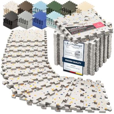 Imagem de Conjunto de piso de academia – tapete de espuma macia de EVA interligado, 18 peças de quebra-cabeça de borracha com proteção de superfície de solo, tapetes de exercícios para brincar e treinar com base em tapetes esportivos para piscina em casa e garagem