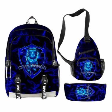 Imagem de Conjunto de mochilas escolares Stumbles Guys Cartoon Anime Kids, 3 unidades