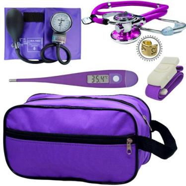 Imagem de Kit Enfermagem Academico Com Aparelho de Pressao Estetoscopio Rappapor