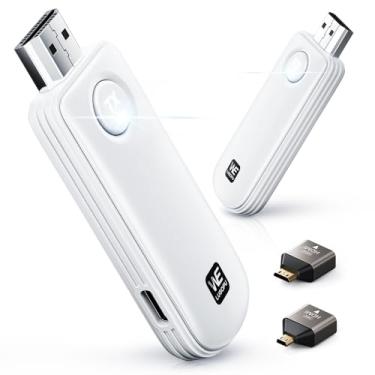 Imagem de WELUSOPU Transmissor e receptor HDMI sem fio, saída HDMI sem fio 4K Decode 1080P, 2,4G/5,8G, 328FT/100M, Plug & Play para laptop, câmera, TV box para monitor de TV, projetor para escritório da igreja