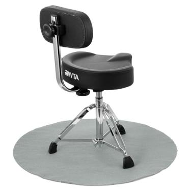 Imagem de PATIKIL Tapete de cadeira de escritório de 89,9 cm, tapete redondo para cadeira de mesa, protetor de piso rígido, antiderrapante, tecido de poliéster para computador, cadeiras giratórias, tapetes de