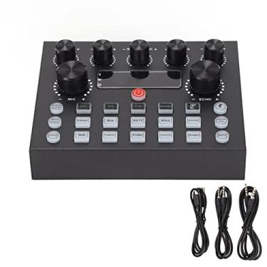 Imagem de Mixer de som otimizado com placa de som ao vivo USB de canal duplo para PC: experiência aprimorada de gravação, jogos e transmissão ao vivo. Plug and Play para operação conveniente. Ideal para DJ