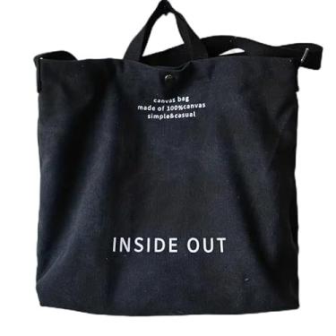 Imagem de Bolsa de grande capacidade com estampa do alfabeto, bolsa tiracolo moderna com zíper e alça ajustável, bolsa feminina casual para trabalho, viagens, compras e uso diário, preta