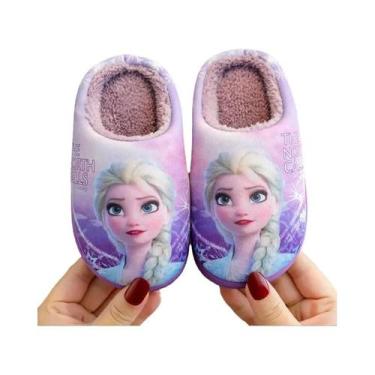 Imagem de Chinelos De Algodão Quentes Para Meninas, Disney Princesa Elsa, Invern