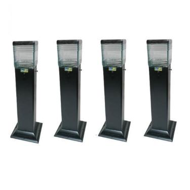 Imagem de Kit 4 Poste Jardim Quadrado 50Cm Balizador Preto Casa Sitio