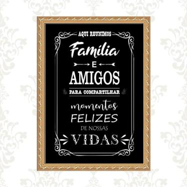 Imagem de Quadro Moldura Dourada Área Gourmet 24X18Cm