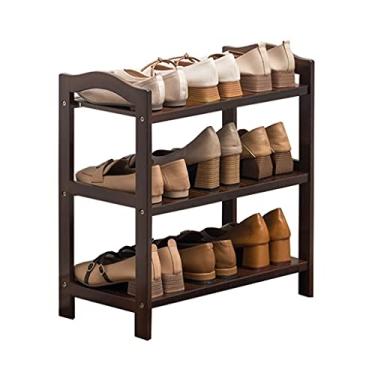 Imagem de Organizador de sapatos rack de armazenamento simples multicamadas tapete de armazenamento empilhável adequado para corredor entrada varanda sapateira marrom (cor: 4camadas, tamanho: 70 cm de largura