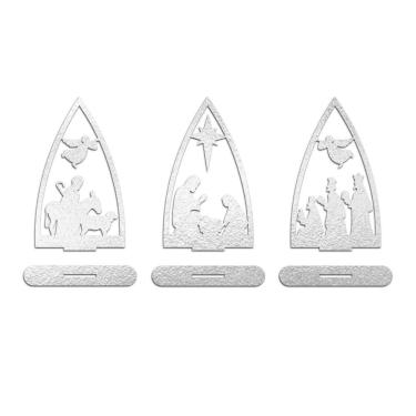Imagem de Trio Presépio Natal 9cmx15cm - Cria Arte Laser Prata