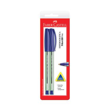 Imagem de Caneta Esferográfica Faber-Castell Trilux 0.7mm Azul com 2 Unidades