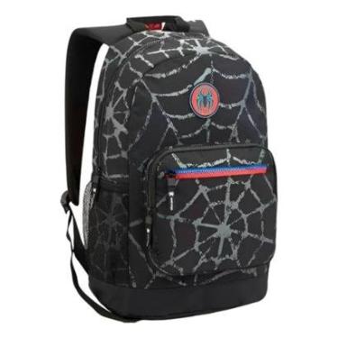 Imagem de Mochila Costas Homem Aranha Preto Escolar Spider Menino Seanite-Masculino