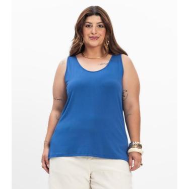 Imagem de Regata Feminina Plus Size Secret Glam Azul, Plus G3, Azul