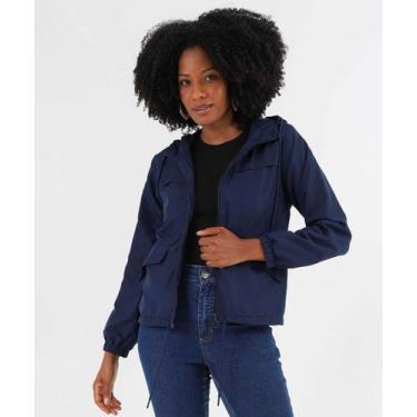 Imagem de Jaqueta Feminina Corta Vento Capuz Marisa Azul-52121, 38, Azul