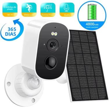 Imagem de Câmera Externa Sem Fio Alimentada Por Energia Solar 4MP 2K WiFi Com De