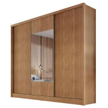 Imagem de Guarda Roupa Casal Medelim 3 Portas 8 Gavetas Cumaru 23 Com Espelho - 