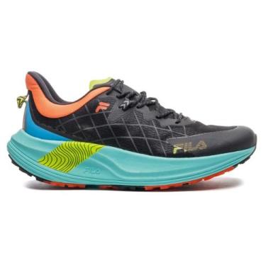 Imagem de Tênis Fila Racer Skytrail Masculino, Preto, Laranja, 44