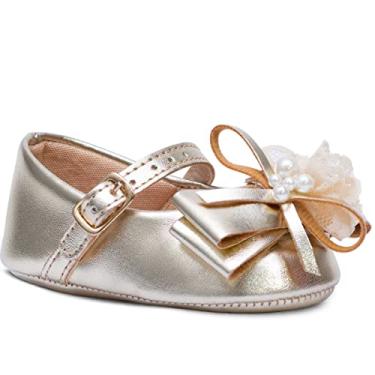 Imagem de Sapatilha Bebe Pópidi Menina Pérola Renda 01.05 (Dourado, BR, Bebê, Alfa, G)