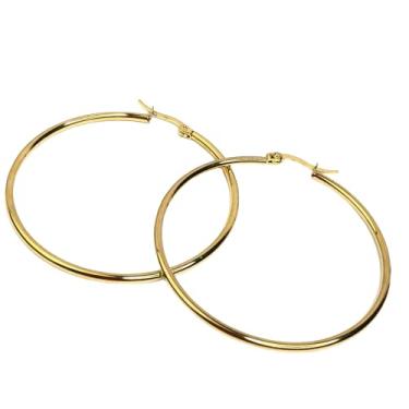 Imagem de Brinco de Argola em Aço Banhado a Ouro 18k