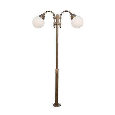 Imagem de Poste Colonial Americano Para Jardim Alumínio 02 Globo 2,34M