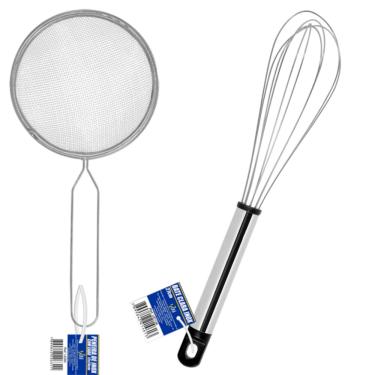 Imagem de Kit Peneira Inox com Cabo + Batedor de Claras Fuê Aço Inox