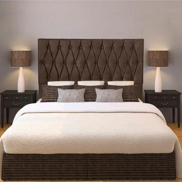 Imagem de Cabeceira Casal 1,60M Paris Suede Marrom