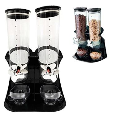 Imagem de Dispenser De Cereais Dispensador Duplo Acrílico 3 Litros Xícaras Grãos Cozinha
