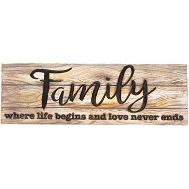 Imagem de Spoontiques Placa de mesa para família, marrom, 7 cm de diâmetro x 2,5 cm de largura x 19 cm de altura